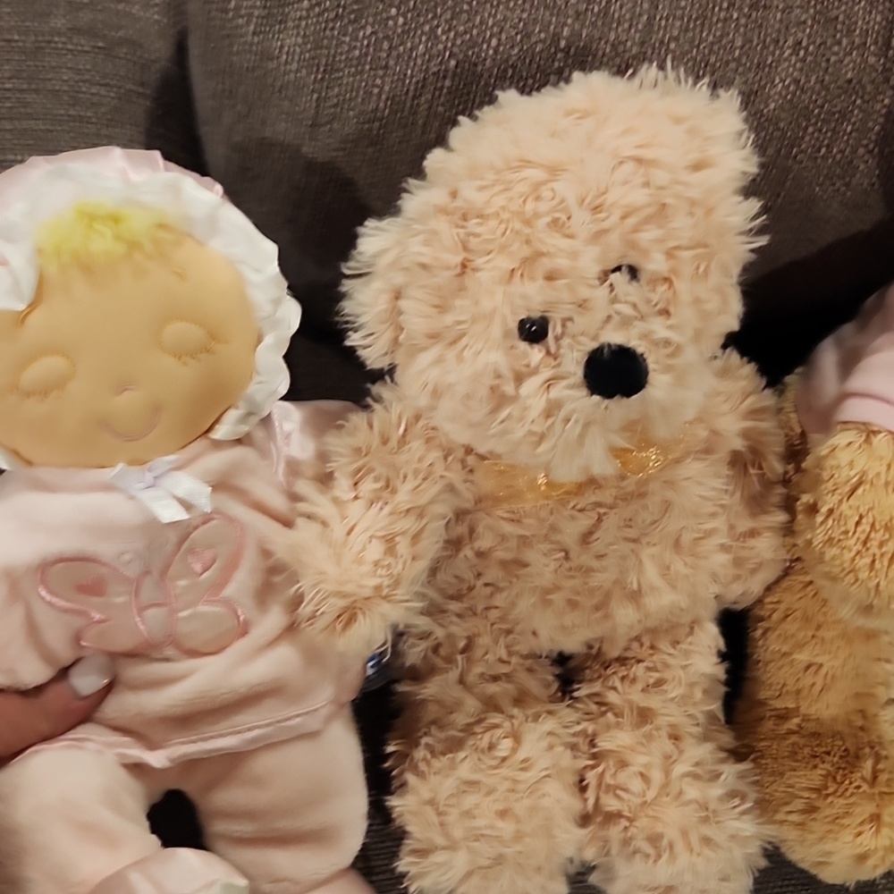 3 Plush Beige Teddy Bear Soft Stuffed Toy - Kids Toys
